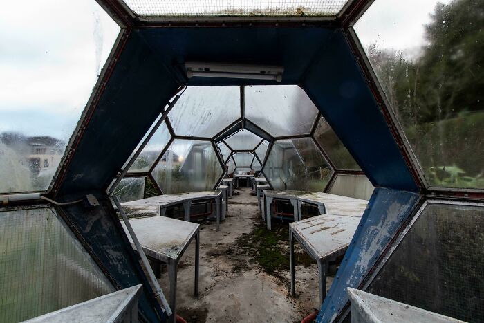 Abandoned Symmetrical Greenhouses With Futuristic Design, Germany