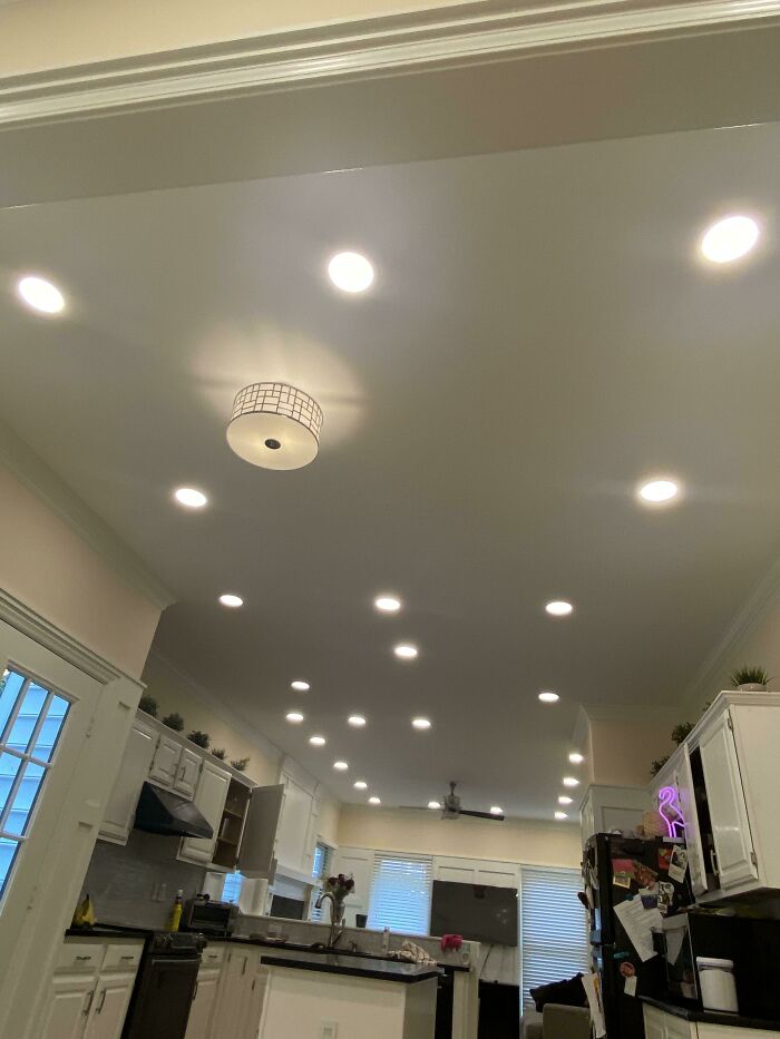 The Family I Work For Just Renovated Their Home And This Was The Can Light Configuration They Ended Up With That I Get To Be Annoyed By Every Day