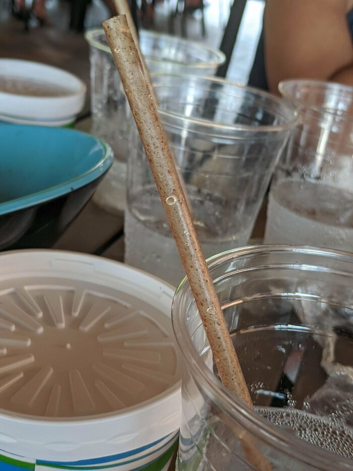 This Weird Straw That Looks Like It's Been Collecting Dirt For Three Months