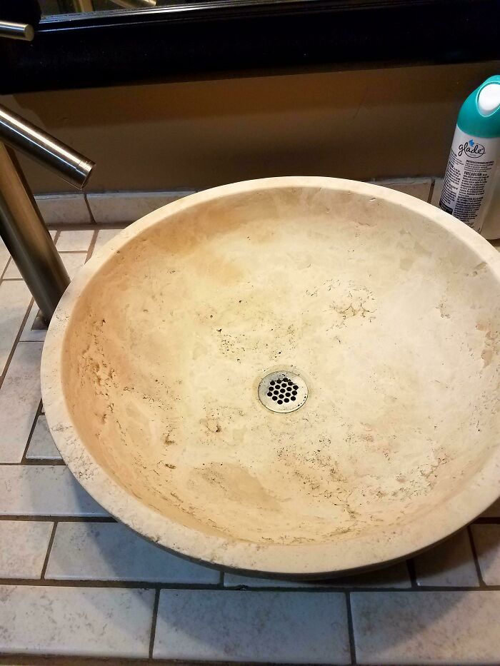This Sink Is Actually Very Clean - The Stone Pattern Initially Made Me Think Otherwise