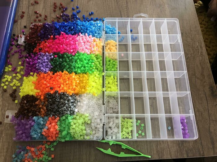 5-Year-Old Opened The Perler Beads Upside Down