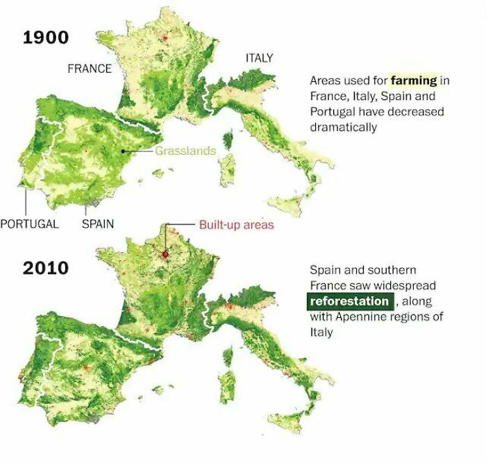 Reforestation In France, Spain, Italy And Portugal 1900-2010