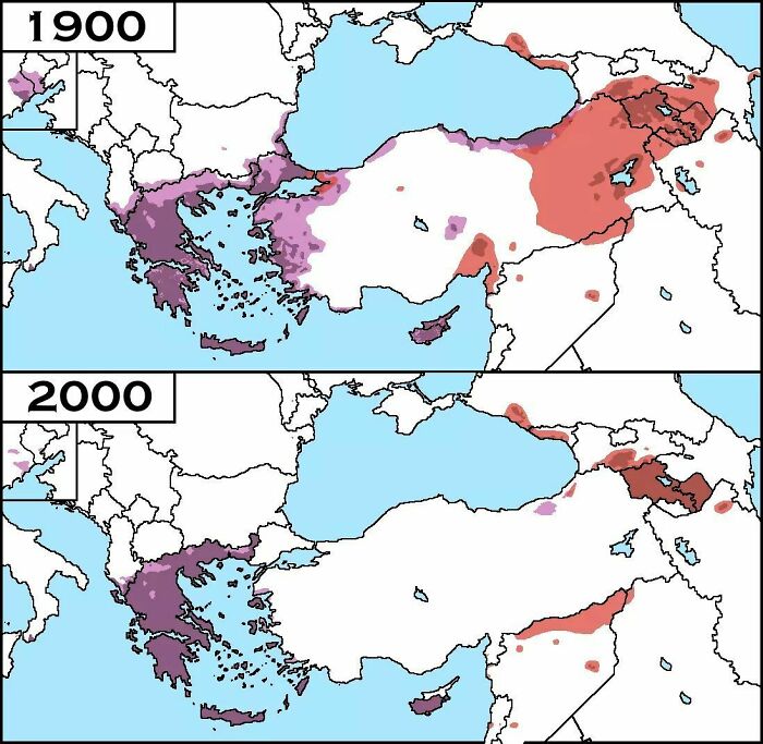 Map Of Greek And Armenian Populated Areas Before And After The 
