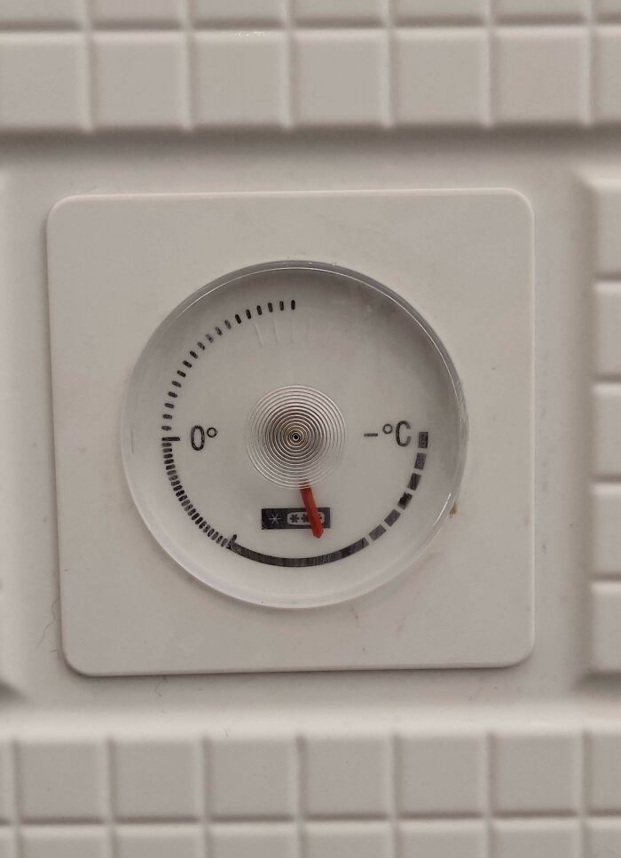 The Built-In Thermometer In My Freezer Doesn't Include Numbers. It Goes From 0° To -°c