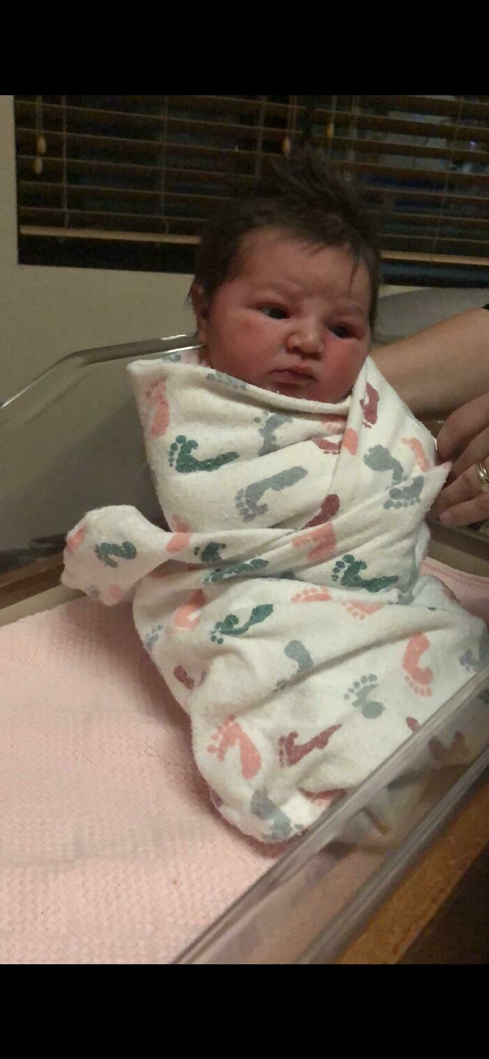 My Daughter Was Done With Nonsense Two Hours After Being Born