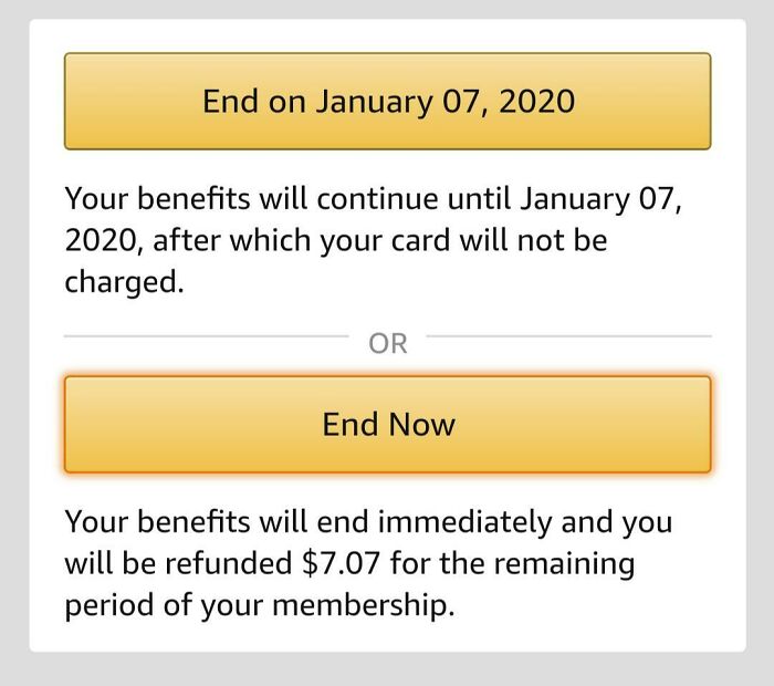 Amazon Lets You Choose To Refund Your Money Or Keep Your Benefits When Cancelling Prime Membership