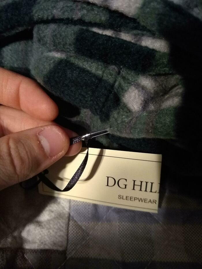 These Pajamas Come With The Tag Attached On A Safety Pin Instead Of That Pain In The Ass Normal Plastic Thing