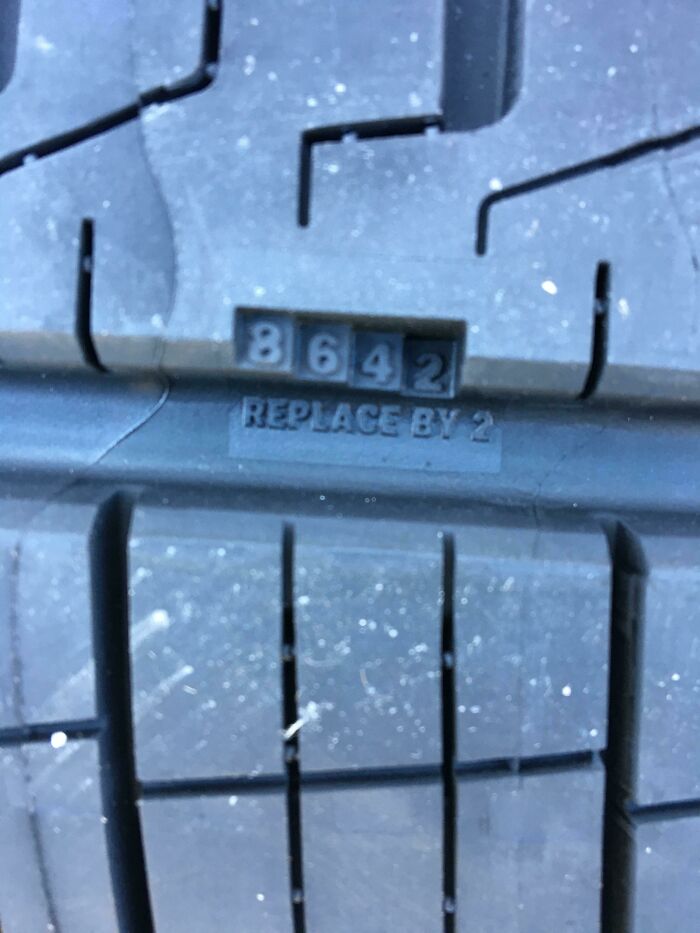 This Goodyear Tire Has Tread Depth Measuring Built Into The Rubber.