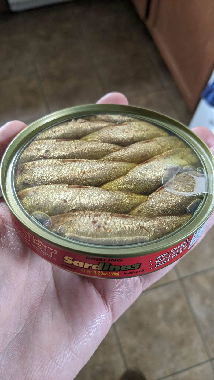 The Way These Sardines Are Packaged With Transparent Lid
