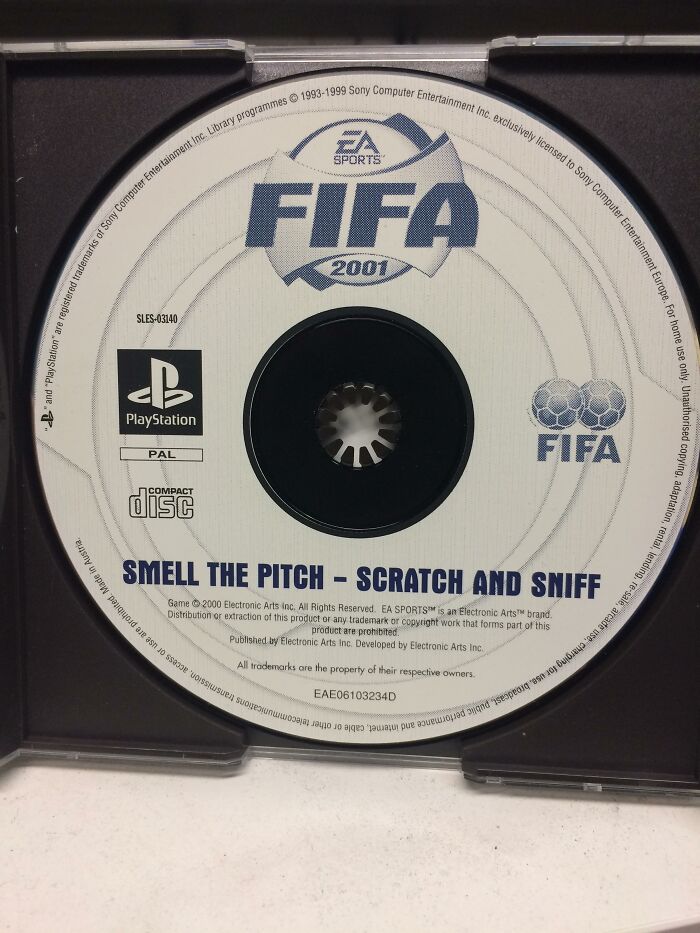 Til That Two Playstation 1 Games Featured A Scratch And Sniff Disc. Fifa 2001 Smelled Like A Soccer Field And Grand Turismo 2 Smelled Like Car Tires