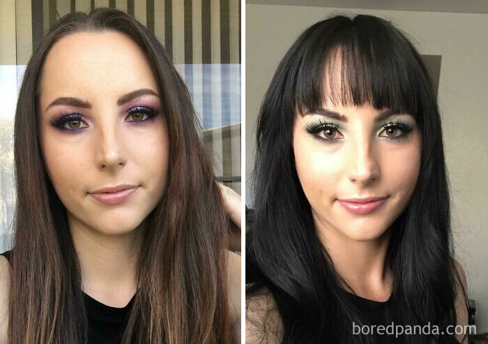 21 Before After Pics Of Women Who Decided To Try Out Bangs And Realized It Suits Them Bored Panda