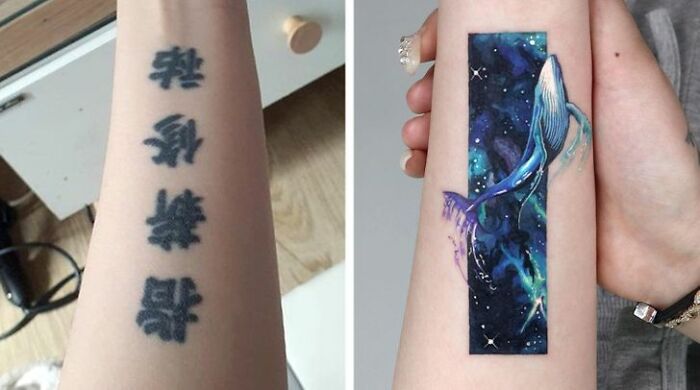 An Artist Turns Tattoo Regrets Into Otherworldly Scenes (25 Pics)