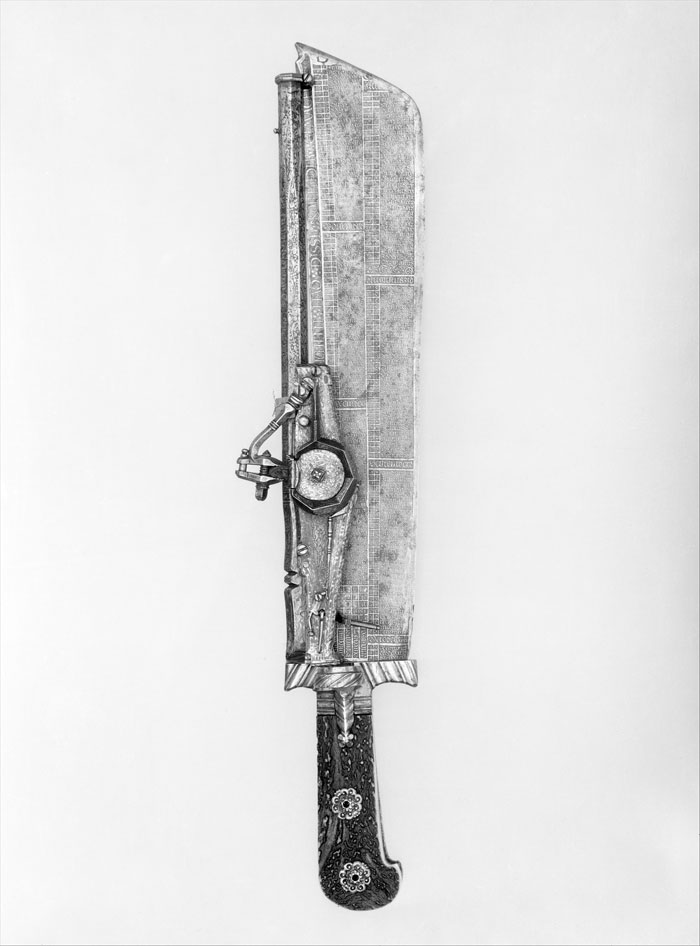 An Old Knife From The 16th Century Served Not Only As A Knife, But Also As A Pistol And A Calendar