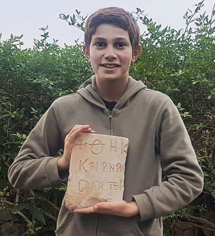 A Boy Found A Burial Inscription From The Byzantine Era