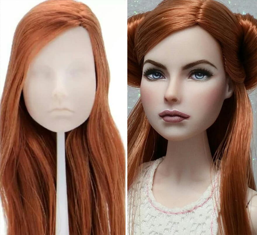 Artist Remakes The Dolls' Makeups To Make Them More Realistic