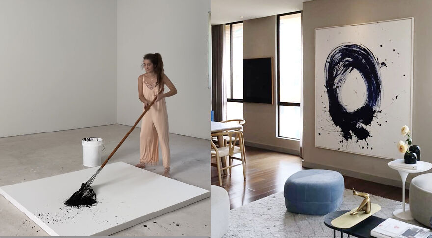 Artist's Video Goes Viral On Tiktok And Brings Polarizing Reactions To Painting With Mop