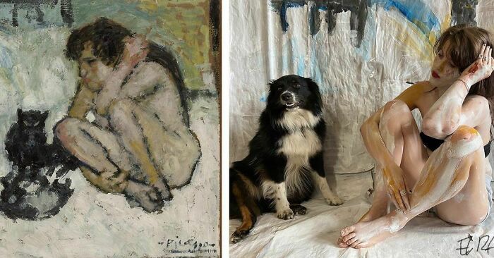 Nude With Cats, 1901
nude With Dog, 2020
#tussenkunstenquarantaine #betweenartandquarantine