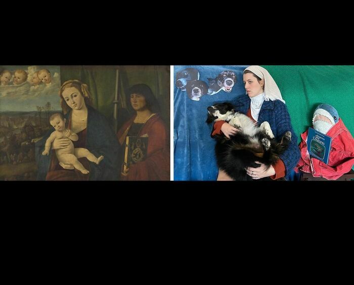 Virgin And Child, With Saint James The Great, 1500-1501
eliza And Fur Child, With Saint White Shark The Great, 2020
#tussenkunstenquarantaine #betweenartandquarantine #gettymuseumchallenge