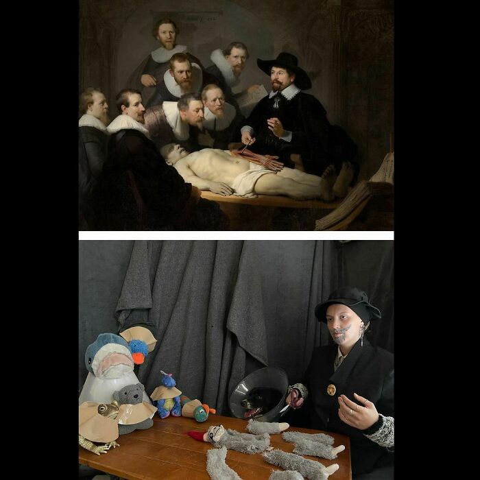 The Anatomy Lesson Of Dr. Nicolaes Tull, 1632
the Sloth Reconstruction Lesson Of Dr. Reinhardt, 2020
by: Rembrandt @mauritshuis_museum
#tussenkunstenquarantaine #betweenartandquarantine #gettymuseumchallenge