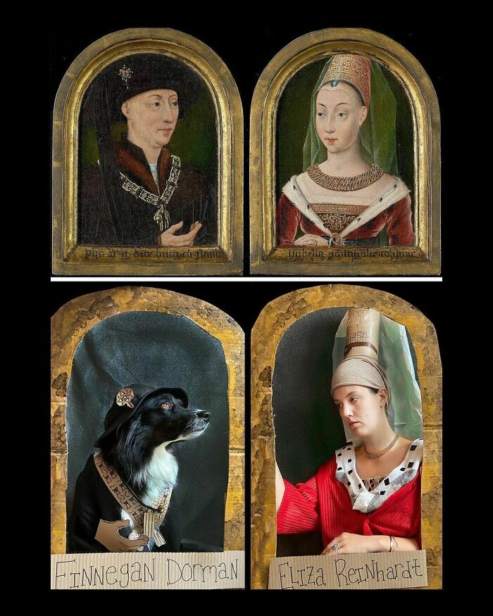 Philip The Good, Duke Of Burgundy; Isabelle Of Bourbon, C. 1520/30
finn The Good, Dog Of Argyle; Eliza Of Lantana, 2020
@artinstitutechi
#tussenkunstenquarantaine #betweenartandquarantine #gettymuseumchallenge