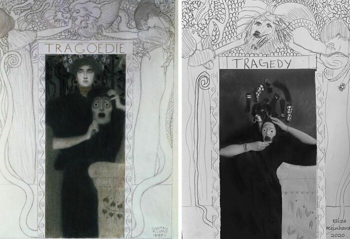 Tragoedie, 1897 By Gustav Klimt vs. Tragedy, 2020