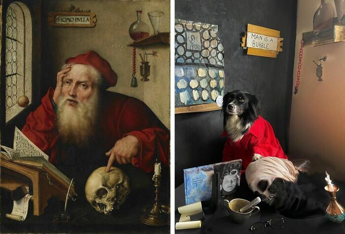 St. Jerome In His Study, 1528 By Joos Van Cleve vs. St. Finnegan In His Study, 2020