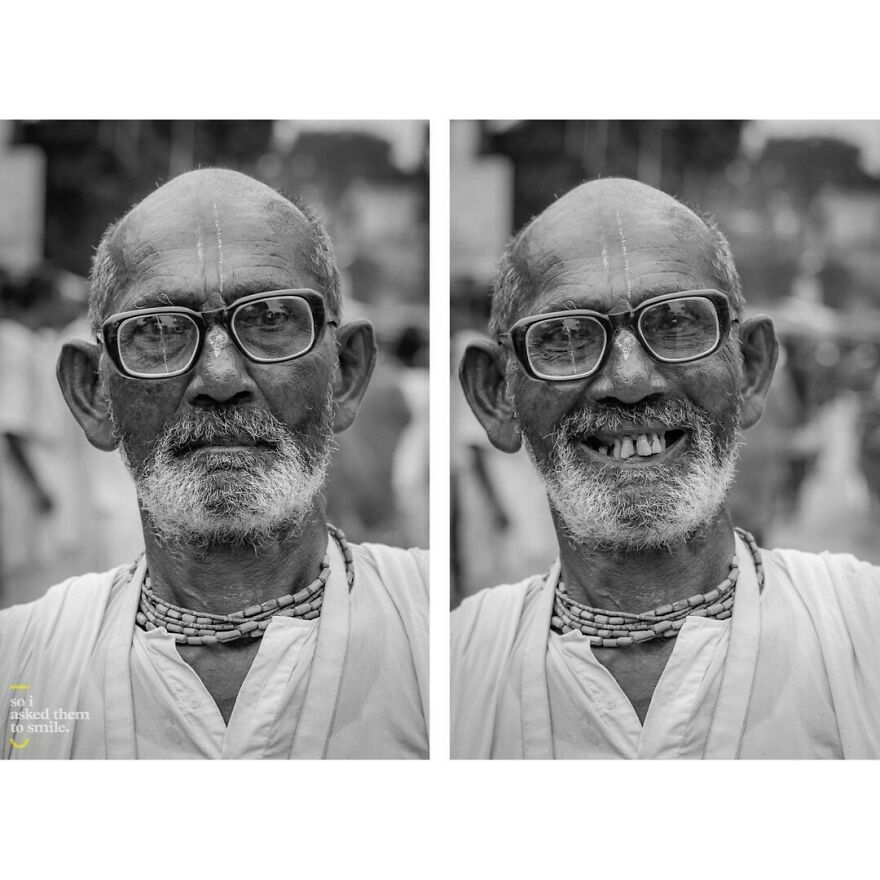 He Was Offering His Respects With Hundreds Of Other Locals, As The Vibrant Jagannath Ratha Yatra Procession Passed By On The Humid Streets Of Mayapur, West Bengal, India... So I Asked Him To Smile