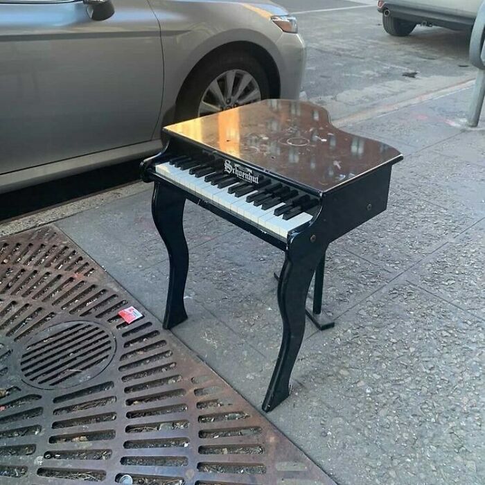 Now There’s No Excuse To Stop Those Piano Lessons! This Little Guy Will Fit Nicely In Your Studio! Baby Piano On 3rd And 72nd!