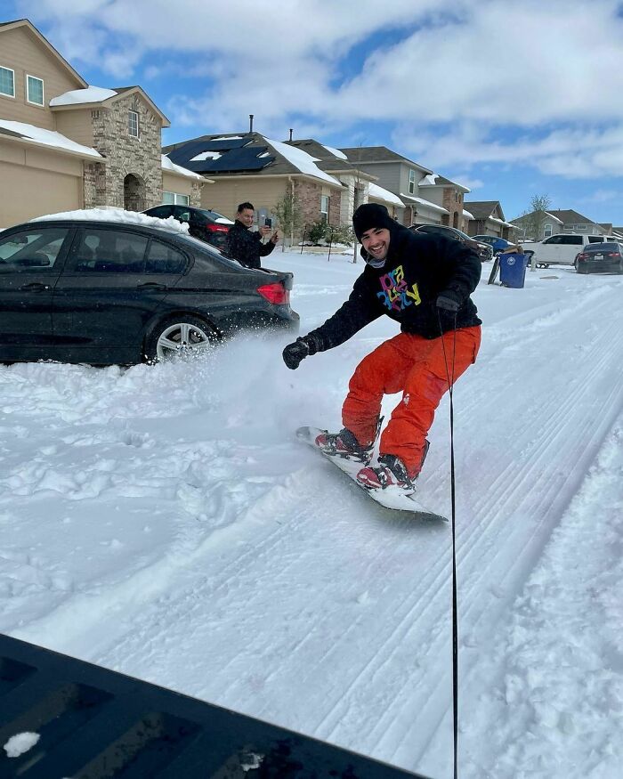 No se puede decir a menudo que haces snowboard en Texas