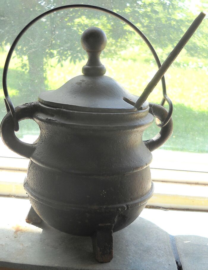 Antique Cast Iron Fire Starter Pot