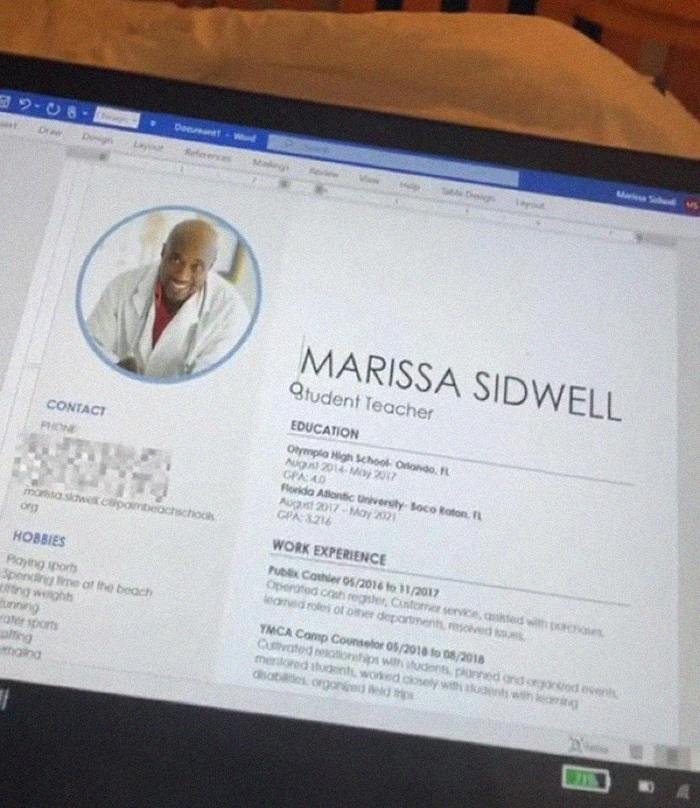 This Girl Forgot To Change The Template Photo In Her Resume, Sent It Out To Her Employer