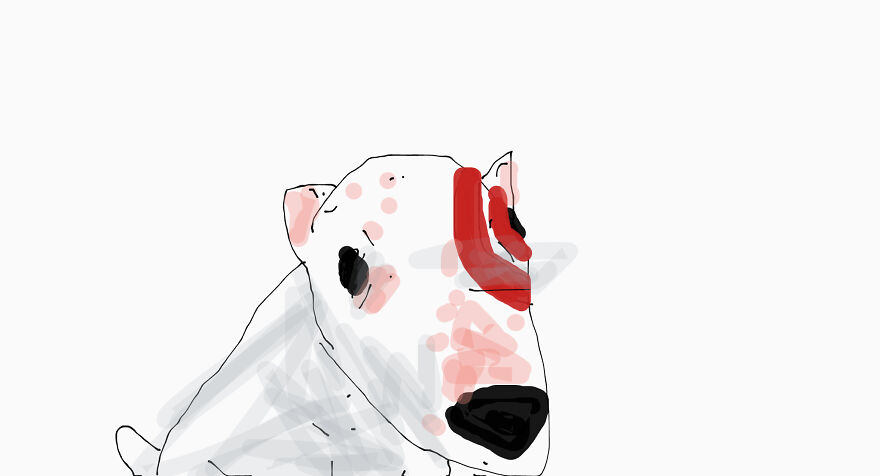 6 Drawings I Made Of The Target Dog, Bullseye (Using Chrome Canvas)
