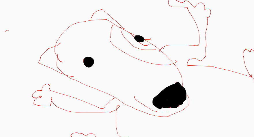 6 Drawings I Made Of The Target Dog, Bullseye (Using Chrome Canvas)