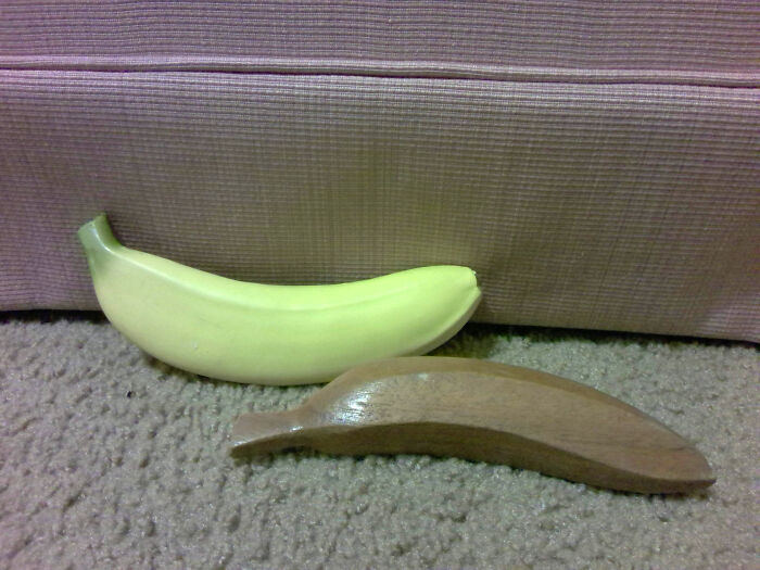 Two Bananas, One Rubber And One Carved Wooden, Both Found At My Local Salvation Army Thrift Store On Separate Occasions. I Now Have An Oddly Specific Collection Of "Bananas From Salvation Army" :)