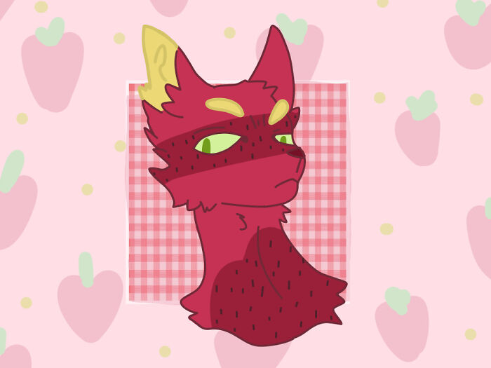 A Little Strawberry Cat For U To Enjoy