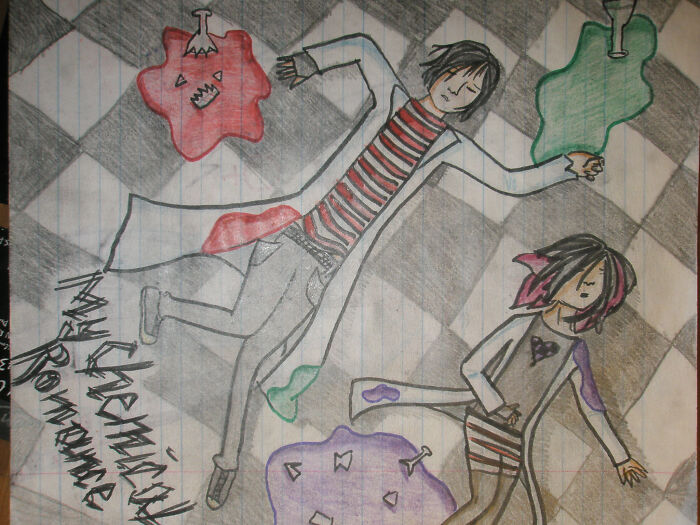 Year 2008, I Was A Huge Mcr And 30 Second To Mars Fangirl So Drawings Like These Were Pretty Common Lol
