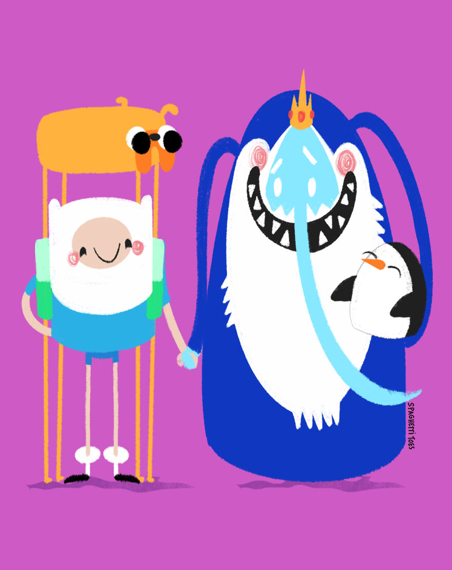 Fin And Ice King From "Adventure Time"
