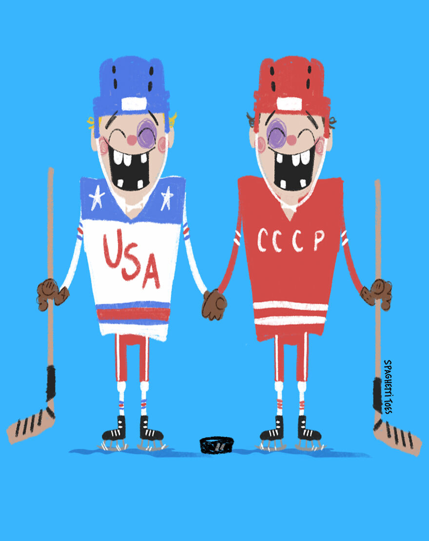 Team USA vs. Team Russia From The 1980 Olympics