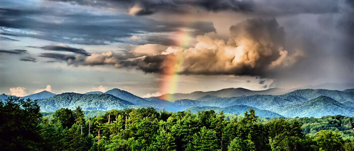 Spring Rainbow After A Thunderstorm On The Blue Ridge Parkway