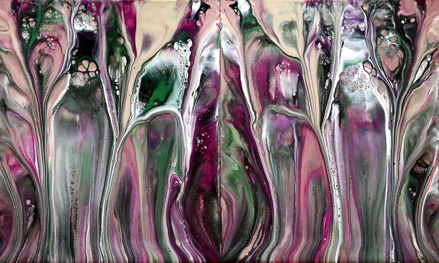 Simple Double Dip With Antique Pink ~ Acrylic Pouring For Beginners