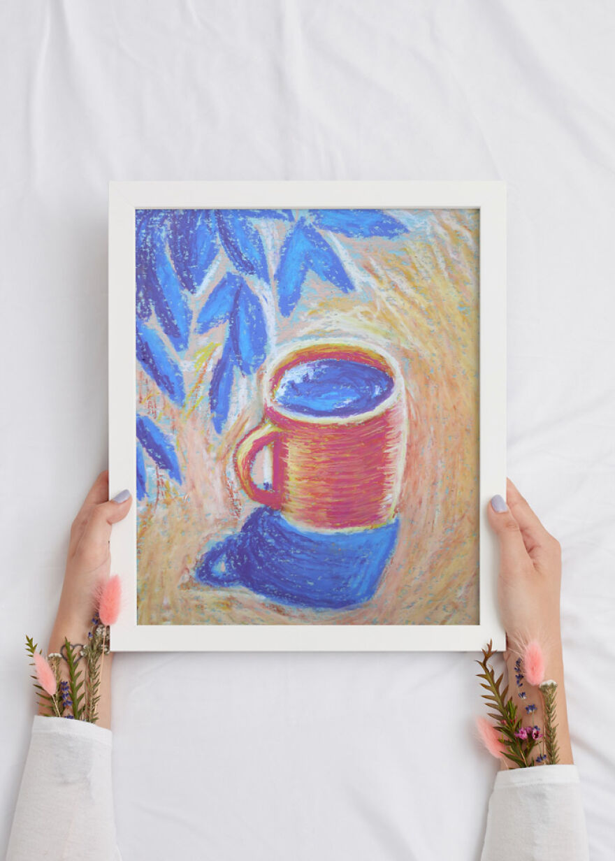 Oil Pastel Painting As Interior Poster