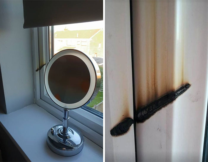 Woman's Warning After Make-Up Mirror Almost Causes Bedroom Blaze