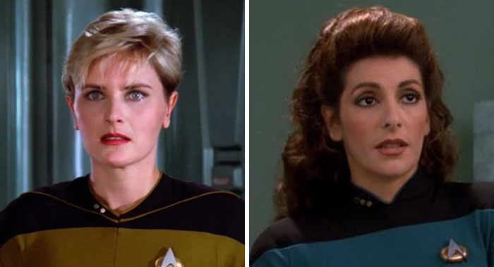 Marina Sirtis se presentó a la audición para el papel de Tasha Yar, y Denise Crosby era la primera opción para Deanna Troi en Star Trek: The Next Generation