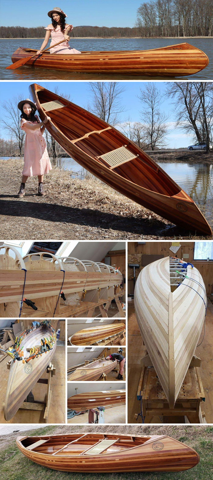 Viaje inaugural de mi primera canoa de listones de cedro sin kit, sin planos, sin grapas