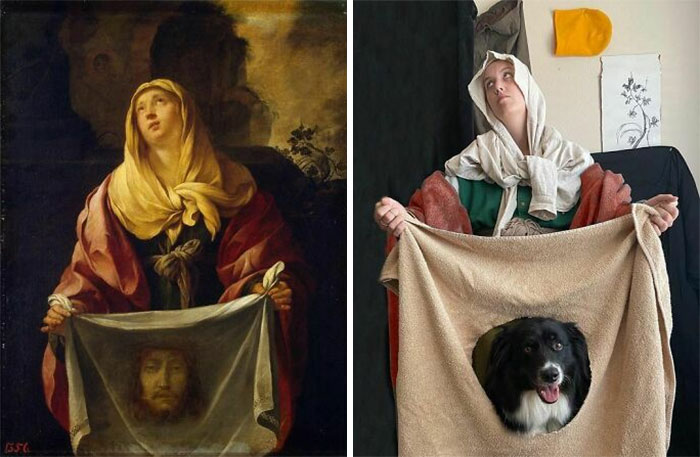 Artist And Her Dog Team Up To Recreate Famous Paintings And Have Some Fun During The Pandemic (50 Pics)