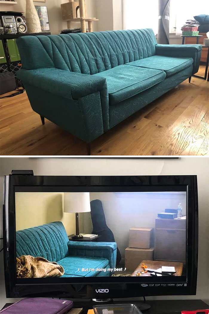 I Sold My Mid Century Sofa To Netflix! Shortly After I Bought This Lovely Teal Number In 2019, The Shop Contacted Me To See If I’d Be Willing To Sell It To An Art Director Who Was Dressing A Set. It Was Beautiful, But Uncomfortable, So I Was Ok With Saying Goodbye. About A Year Later I Spotted It In The Netflix Show Soundtrack!