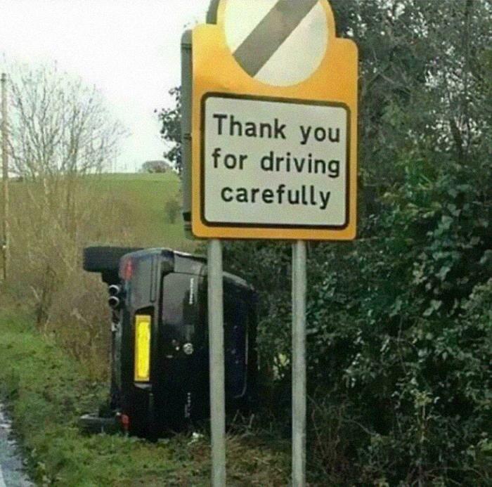Gracias por conducir con cuidado