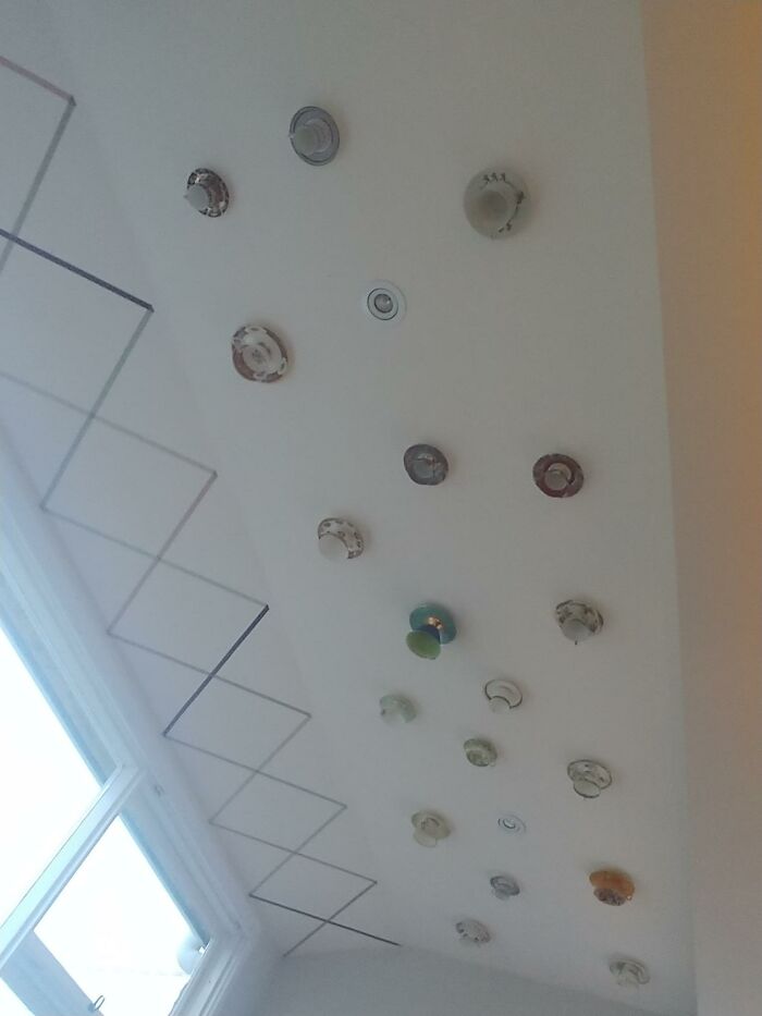 Bought A House With Teacups And Saucers Stuck To The Ceiling