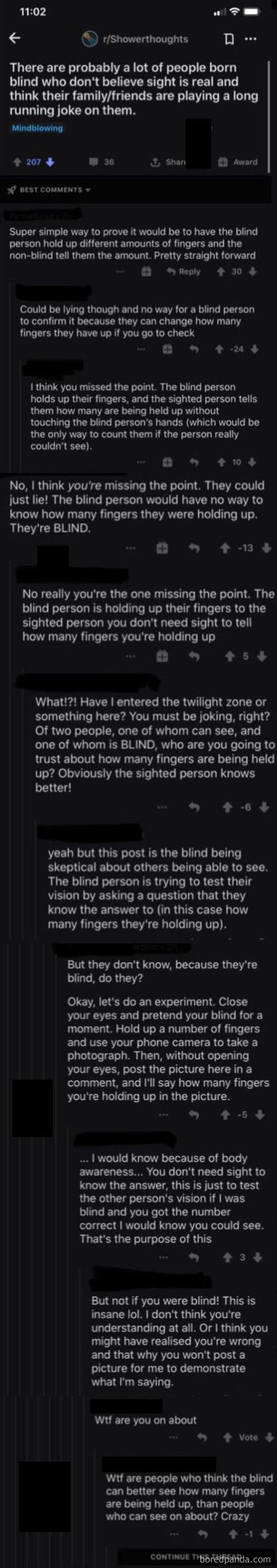 Confidently Argued Blind People Couldn't Feel Their Own Fingers