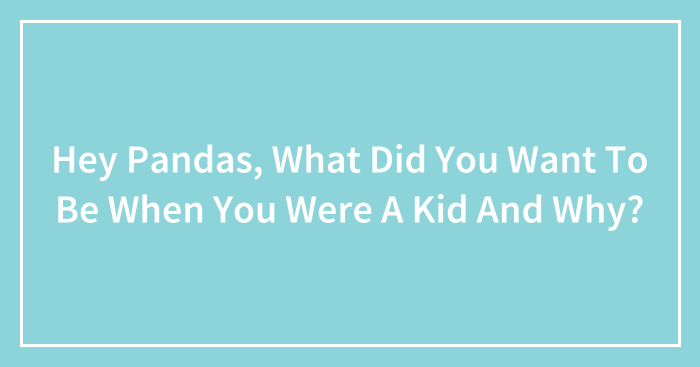 Hey Pandas, What Did You Want To Be When You Were A Kid And Why? (Closed)